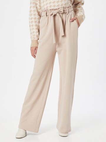 Loosefit Pantaloni con pieghe 'LAYA' di Liebesglück in beige: frontale