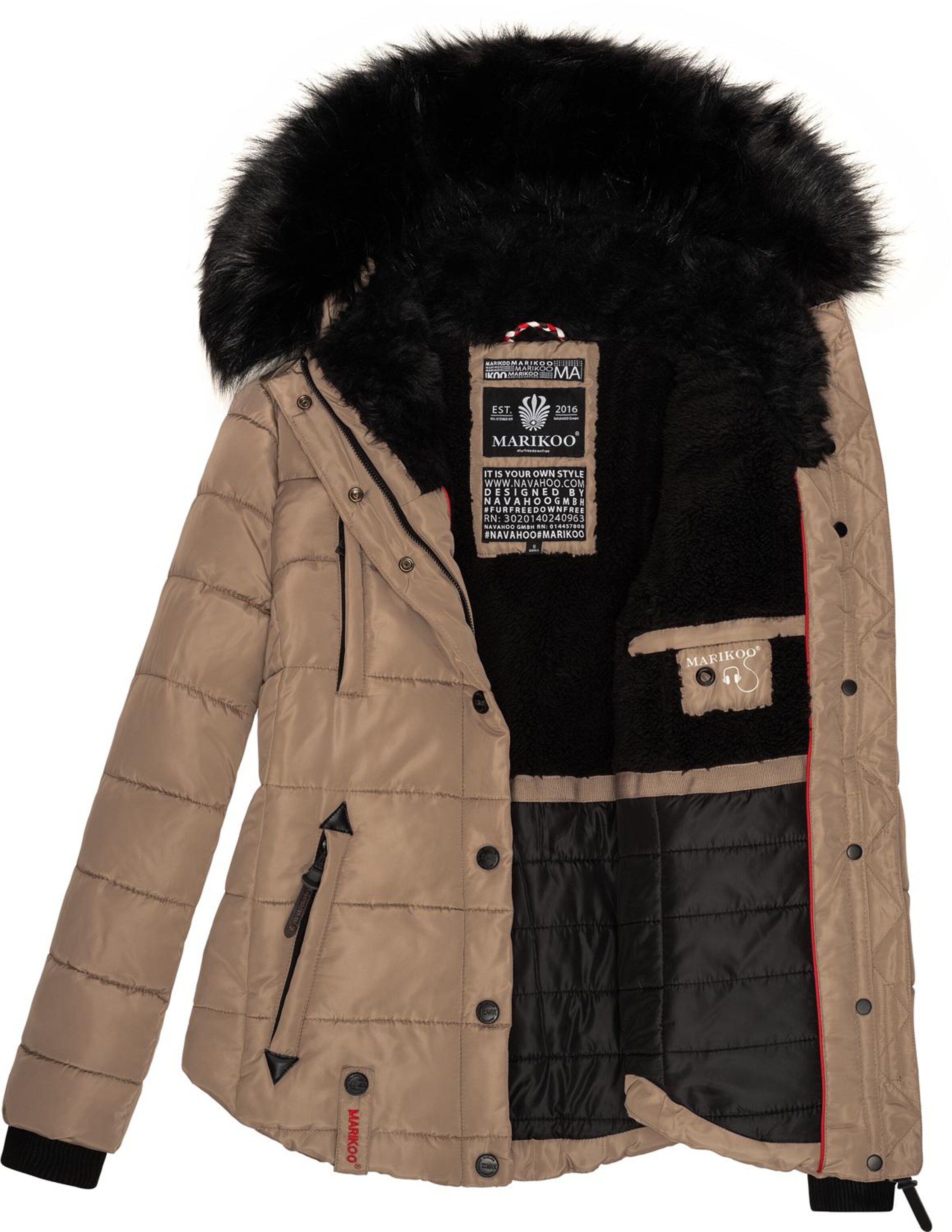 MARIKOO Зимняя куртка 'Lotusblüte' в Коричневый