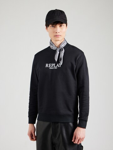 Felpa di REPLAY in nero: frontale