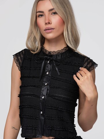 Camicia da donna di Ombre in nero: frontale
