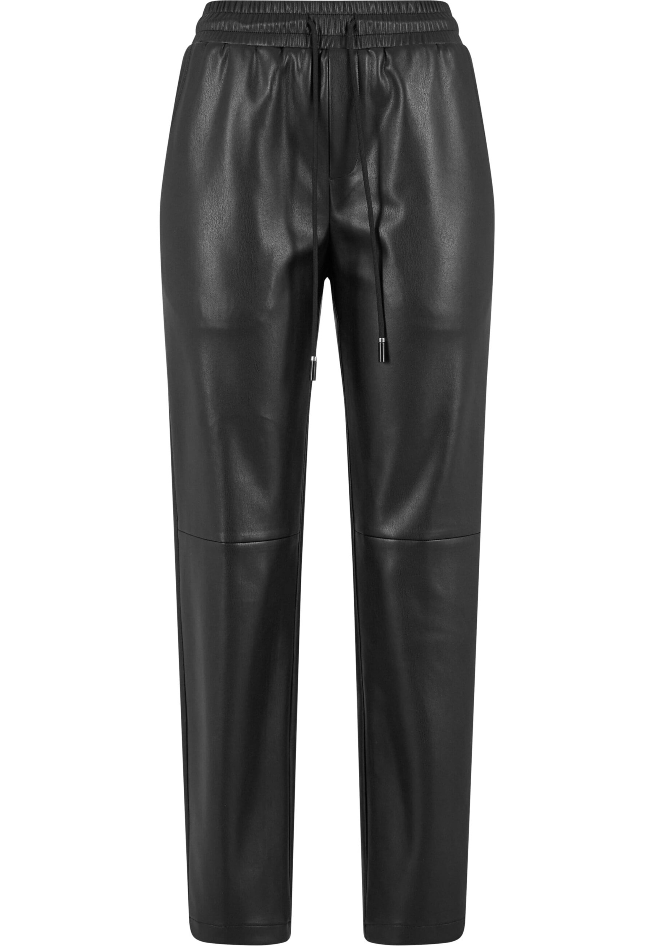 Urban Classics Regular Pants in Black: front