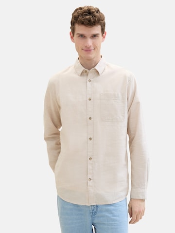 TOM TAILOR Regular fit Button Up Shirt in Beige