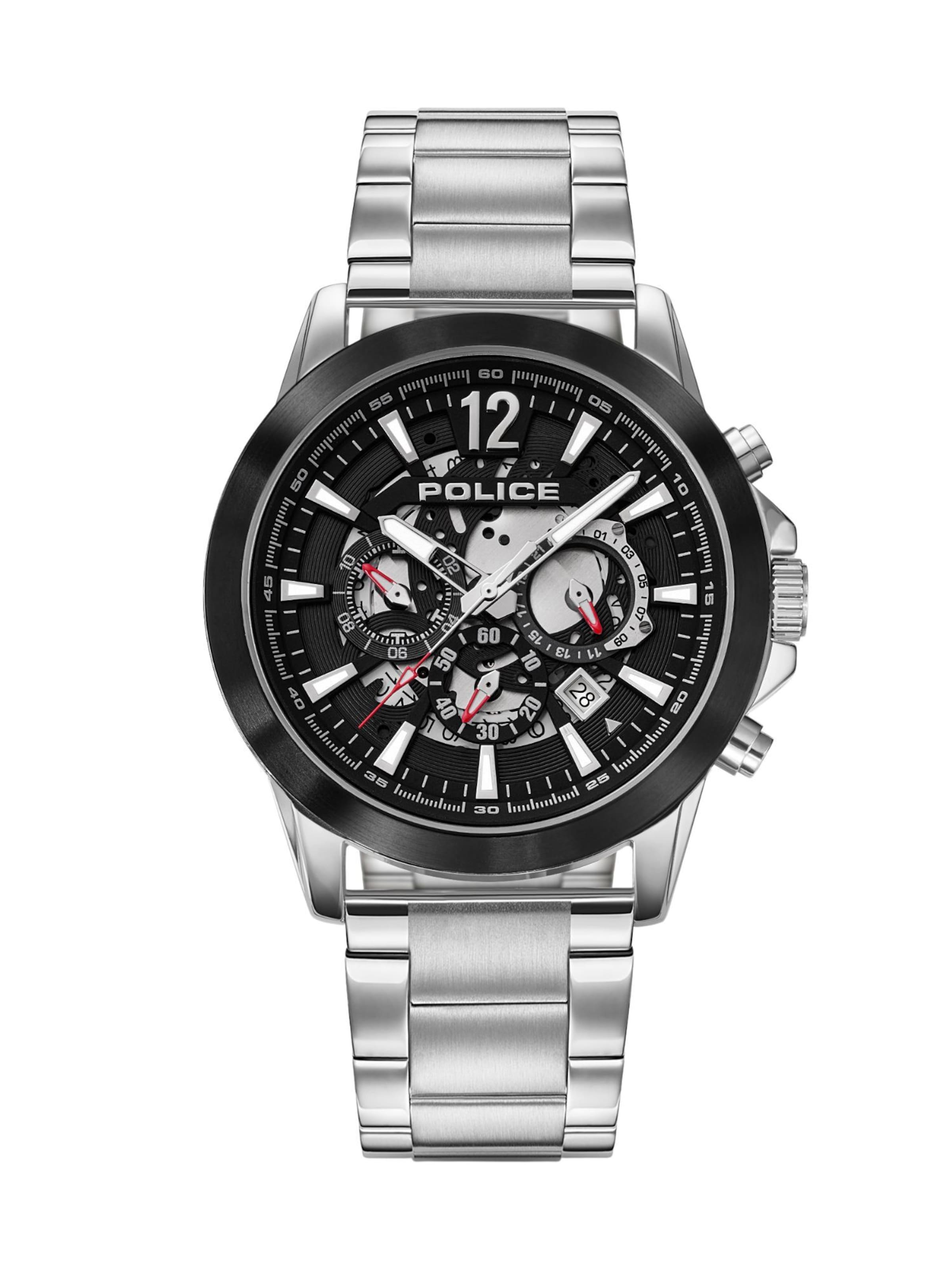 POLICE Analoguhr ' Vertigo ' in Silber: Vorderseite