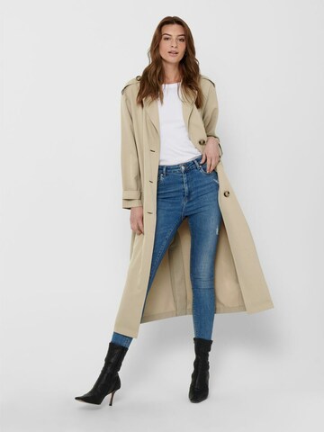 Only Petite Tussenmantel in Beige: voorkant