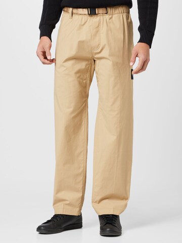 smėlio Calvin Klein Jeans Standartinis Kelnės: priekis