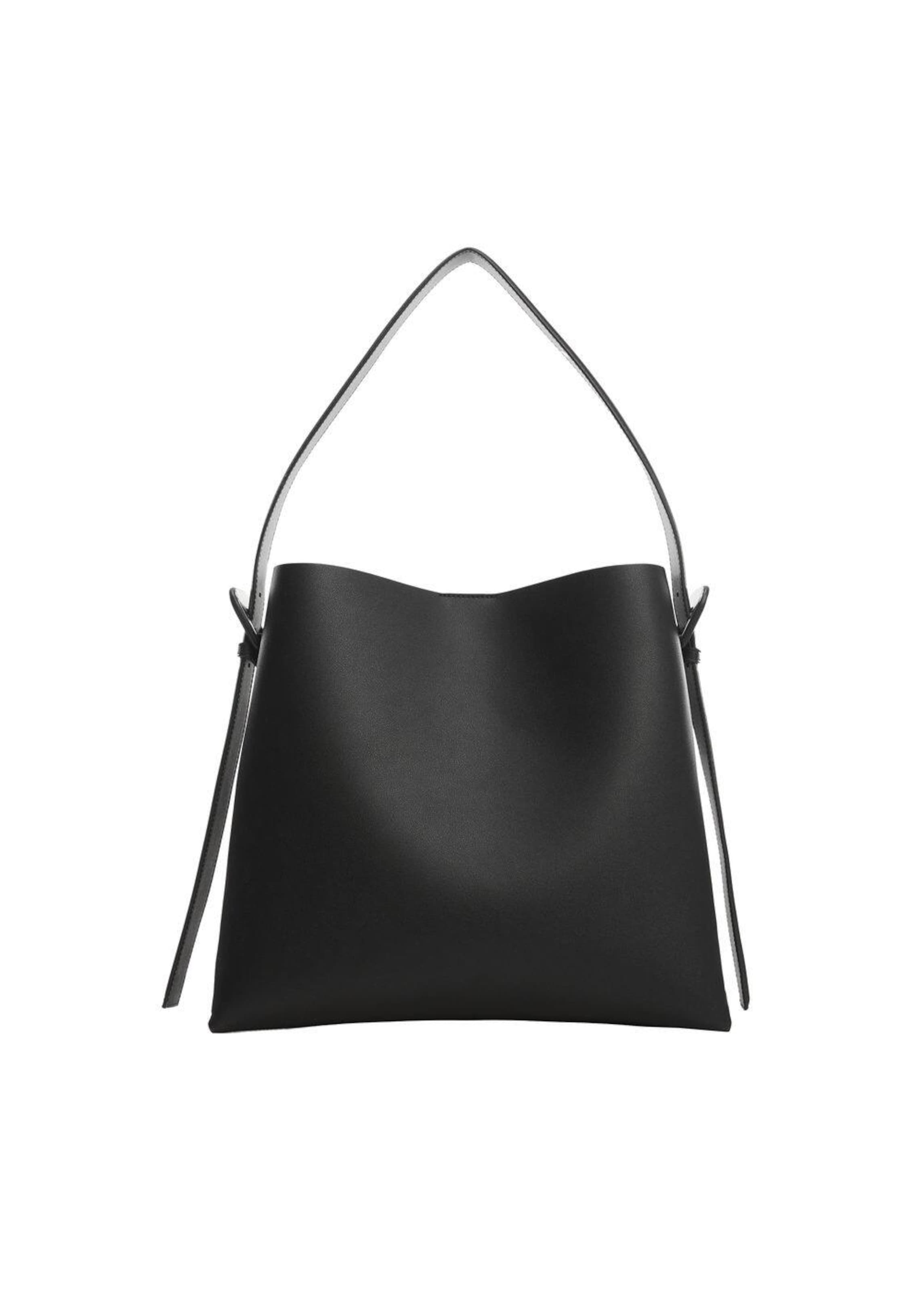 Leather bucket store bag mango