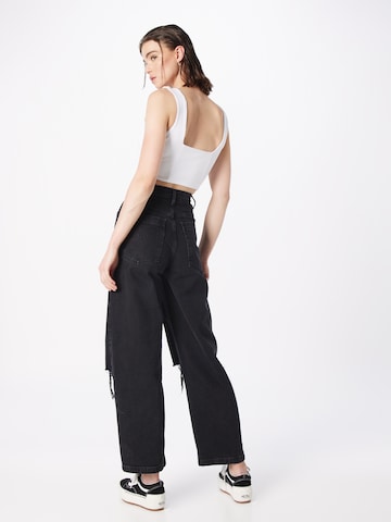 Wide leg Jeans de la TOPSHOP pe negru