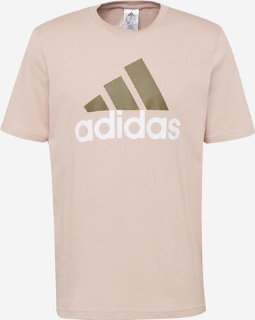 ADIDAS SPORTSWEAR Funkční tričko 'Essentials Big Logo' – béžová: přední strana