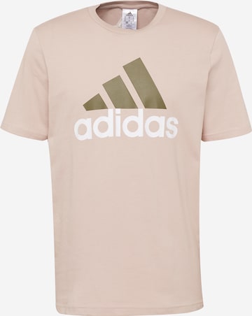ADIDAS SPORTSWEAR Λειτουργικό μπλουζάκι 'Essentials Big Logo' σε μπεζ: μπροστά