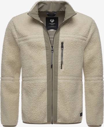 Ragwear Athletic Fleece Jacket 'Noory' in Beige: front