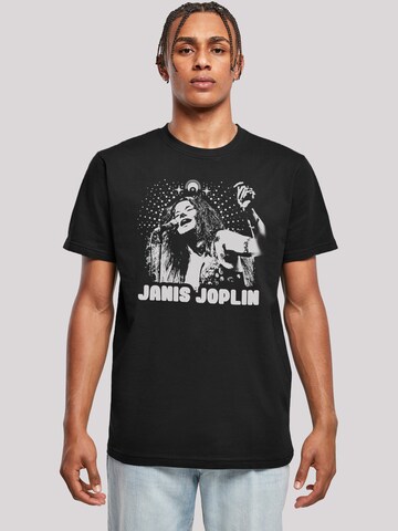 T-Shirt 'Janis Joplin' F4NT4STIC en noir : devant