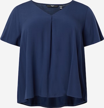 Tricou 'BRIT' de la Vero Moda Curve pe albastru: față