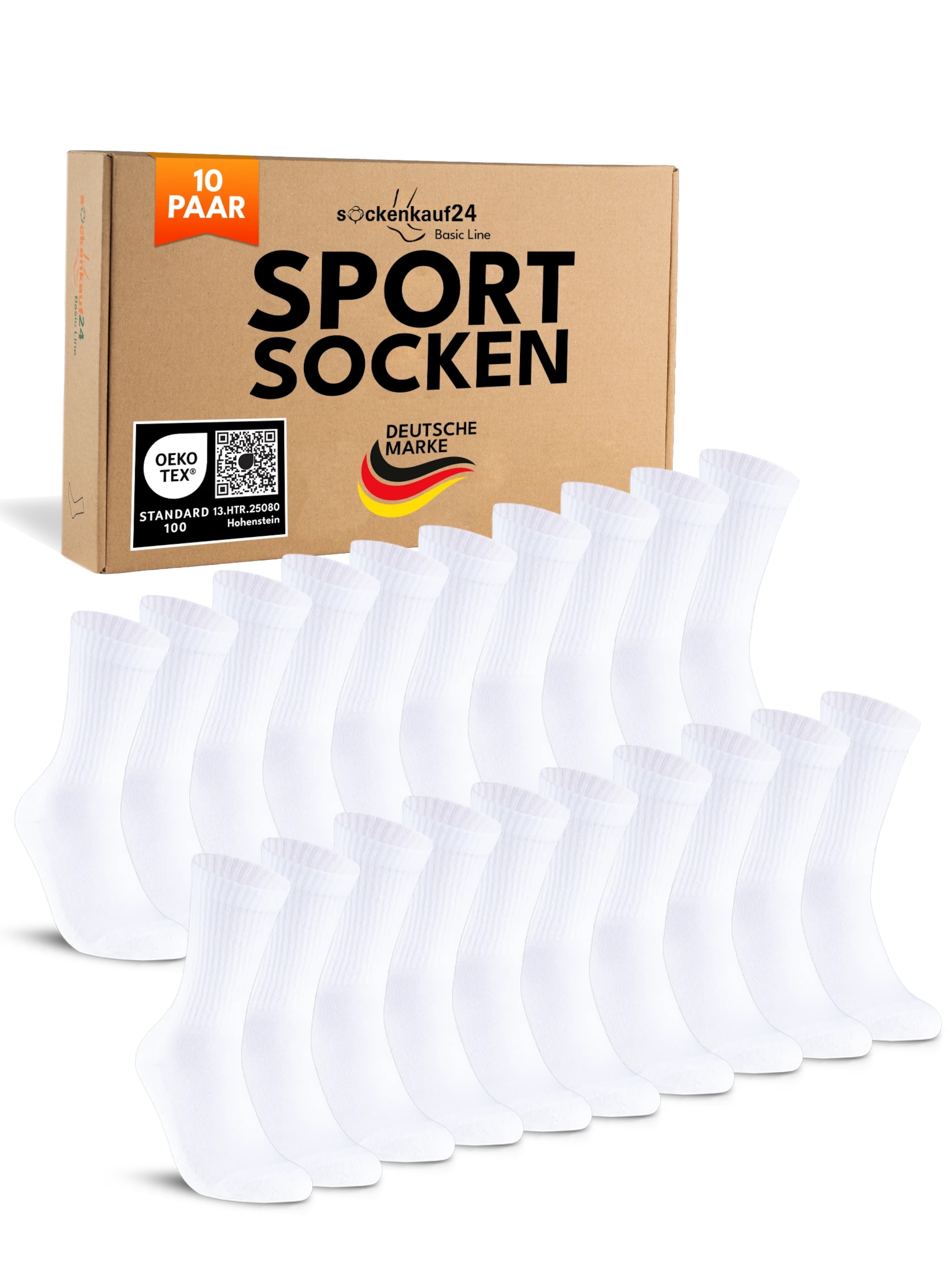 sockenkauf24 Athletic Socks in White: front
