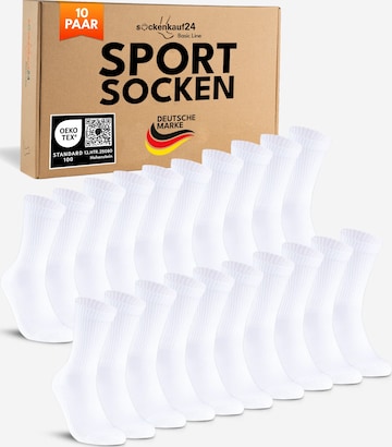 sockenkauf24 Athletic Socks in White: front