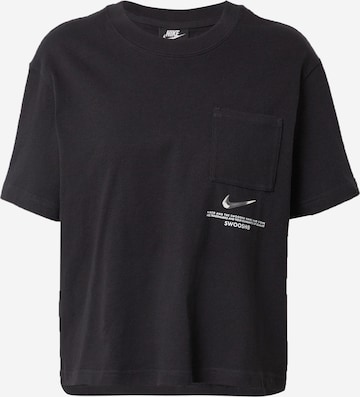 Nike Sportswear - Camiseta 'Swoosh' en negro: frente