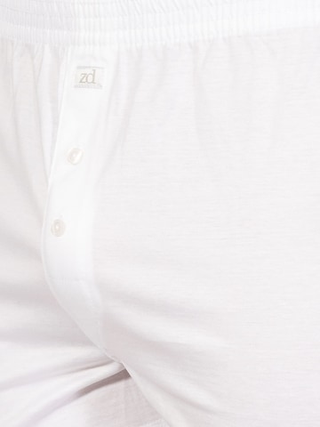 zd ZERO DEFECTS Boxer shorts 'Button Boxer Mercerized Cotton' in White