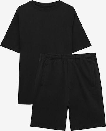 Survêtement Pull&Bear en noir : devant