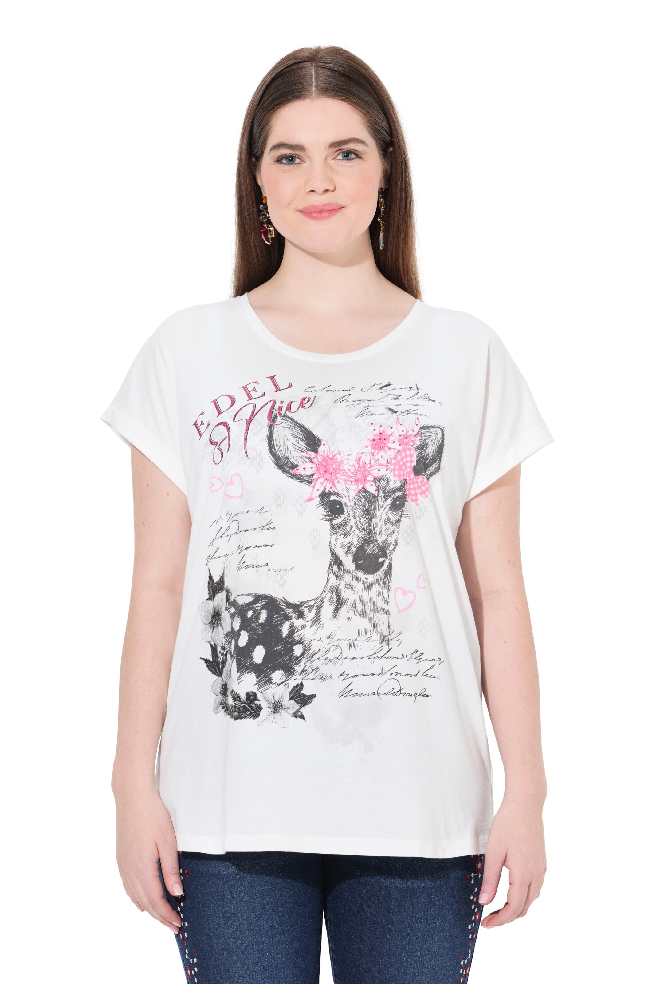 Ulla Popken Shirt in Weiß: Vorderseite