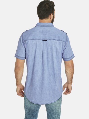 Jan Vanderstorm Comfort fit Button Up Shirt 'Lorensius' in Blue