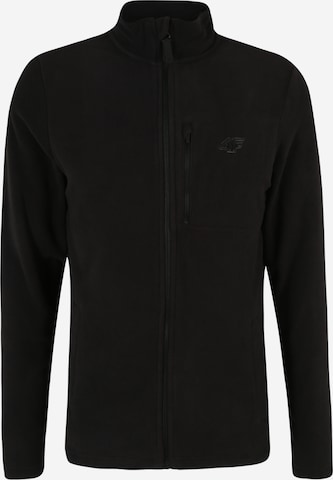 4F Athletic Fleece Jacket in Black: front