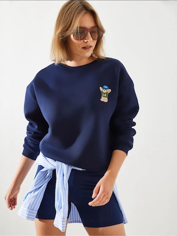 Felpa di Bianco Lucci in blu