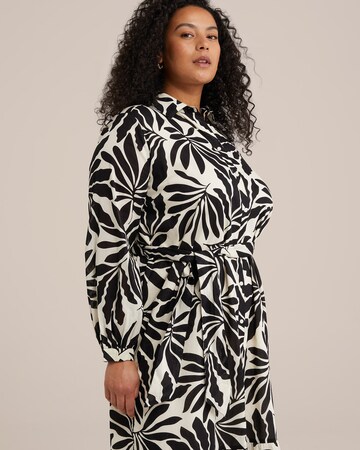 WE Fashion - Vestido camisero en negro: frente