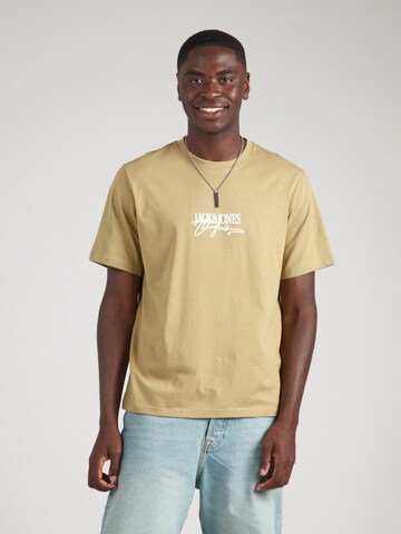 JACK & JONES Μπλουζάκι 'JORAlmeria' σε πράσινο: μπροστά