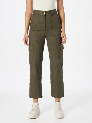Dorothy Perkins Regular Cargo trousers in Green: front