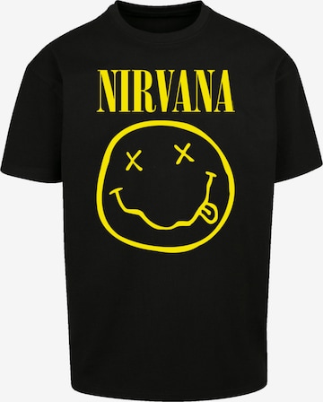 F4NT4STIC Shirt 'Nirvana Yellow Happy Face' in Schwarz: predná strana