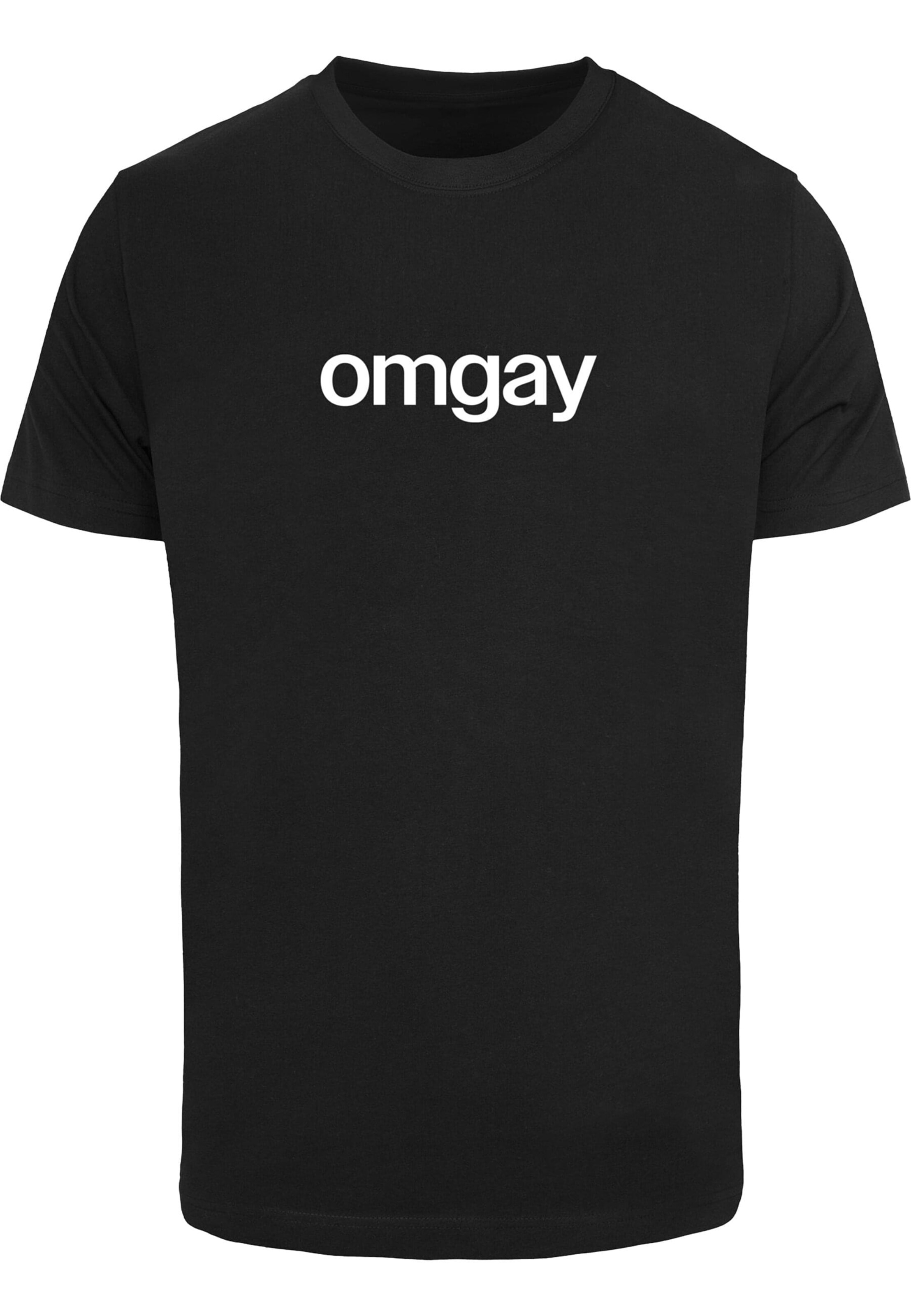 Mister Tee Shirt 'OMGay' in Zwart: voorkant