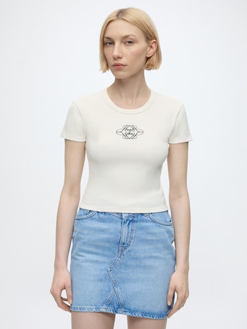 HUGO T-Shirt 'Delanor_4' in Weiß: Vorderseite