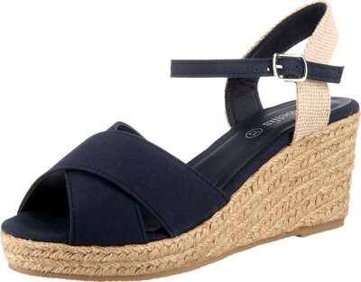 ambellis Peeptoe-Sandalette mit Keilabsatz in dunkelblau, Produktansicht