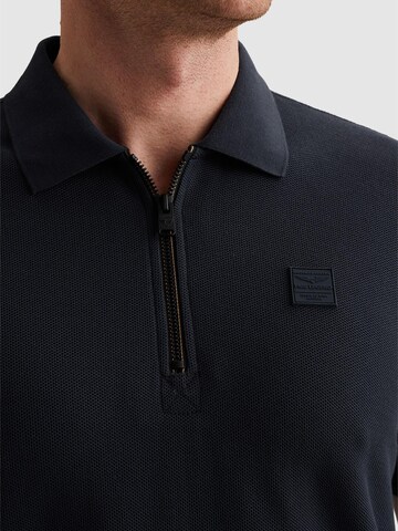 PME Legend Shirt 'Polo shirt with waffle texture and ribbed collar' in Blauw