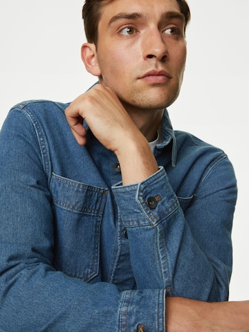 Marks & Spencer Regular fit Overhemd in Blauw