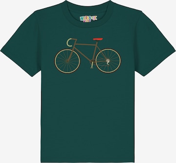 Maglietta 'Fahrrad' di watabout.kids in verde: frontale