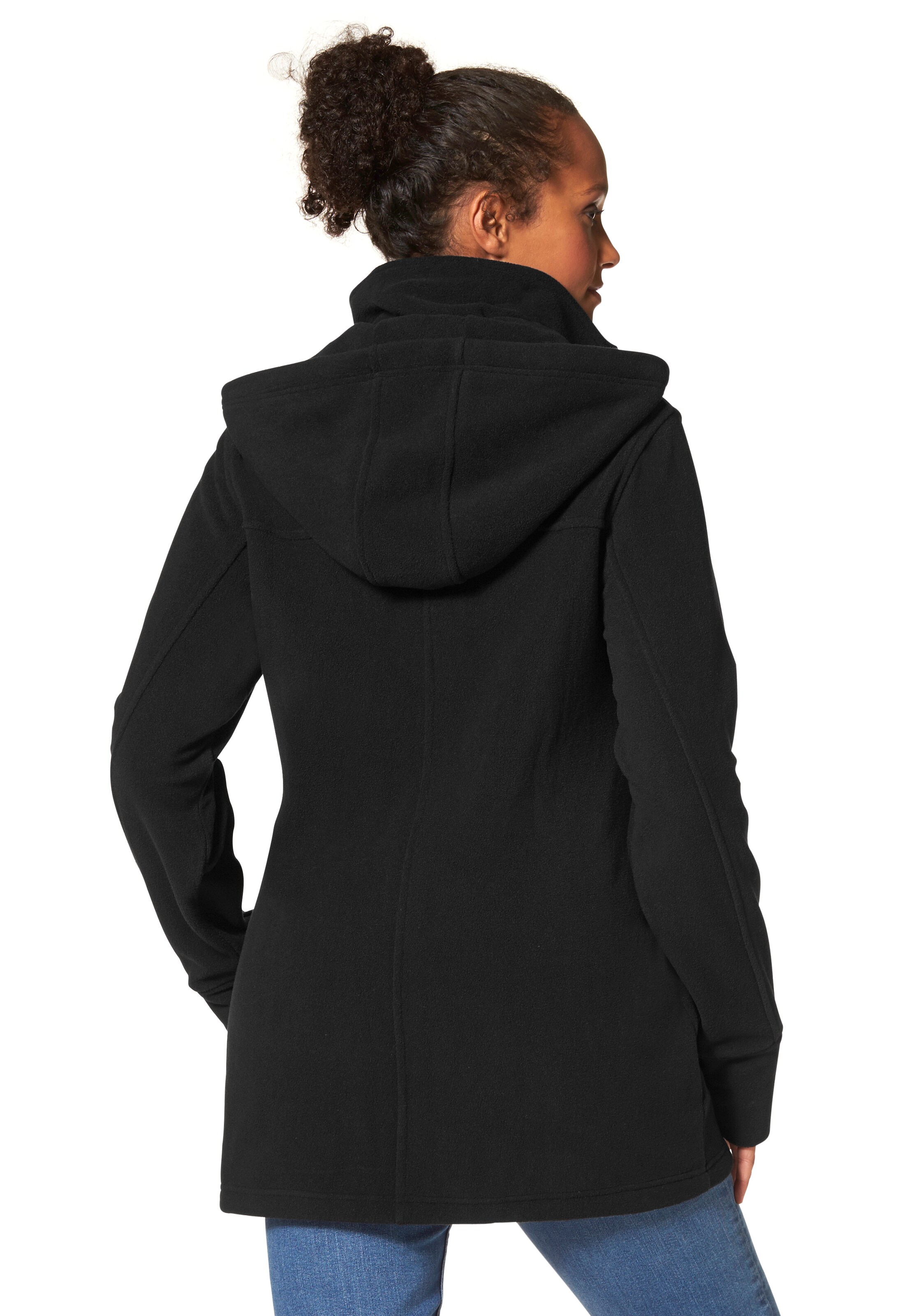 POLARINO Athletic Fleece Jacket in Black