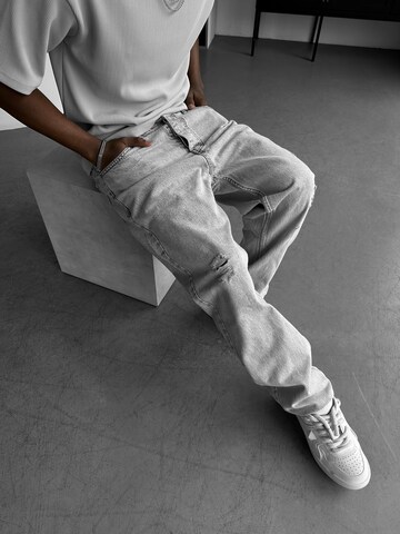 Baggy Jean 'Baggy Torn Jeans - Grey' Kleidermafia en gris