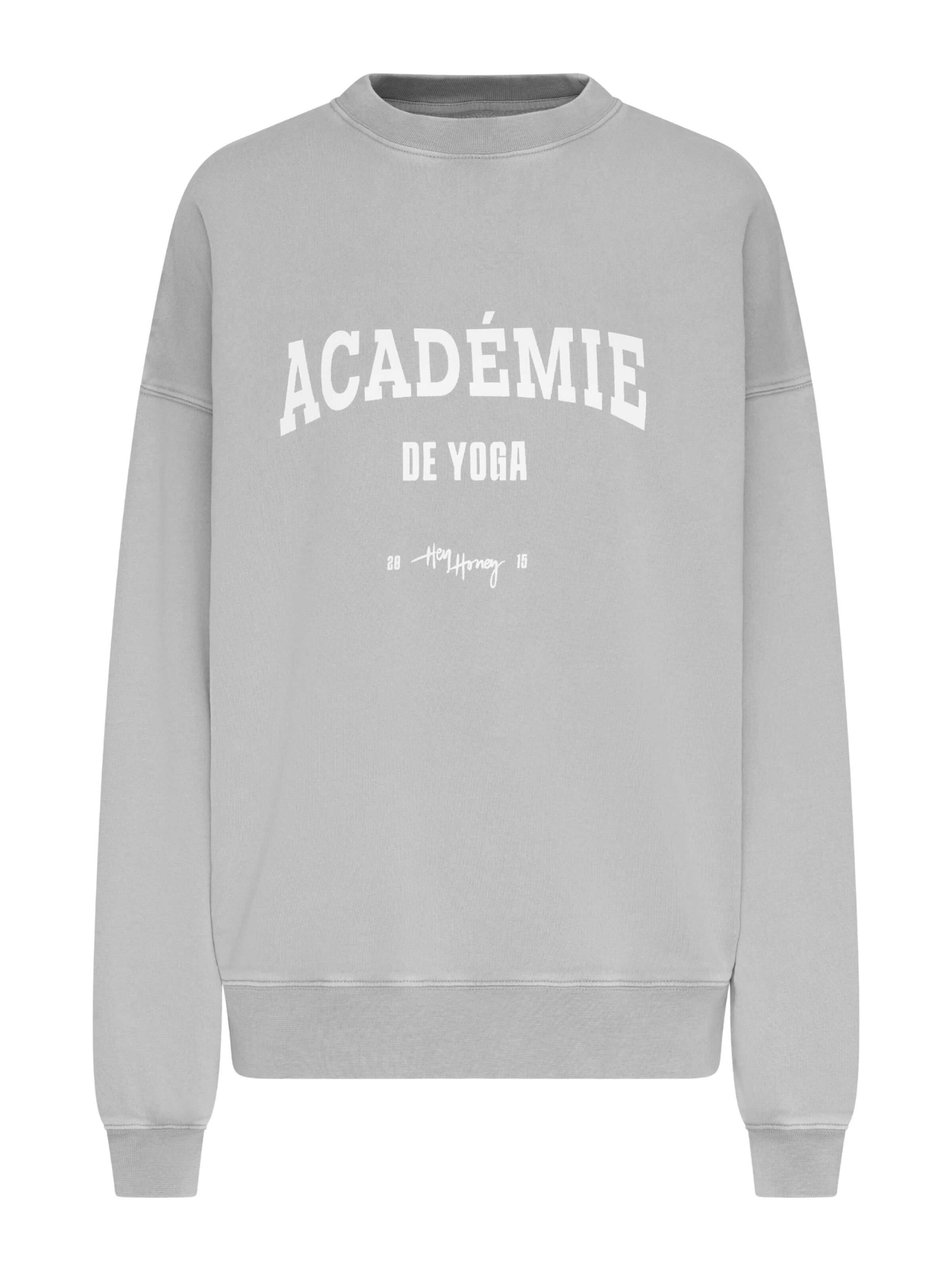 Hey Honey Sweatshirt 'Academie'‌‌‌ in Grau: Vorderseite