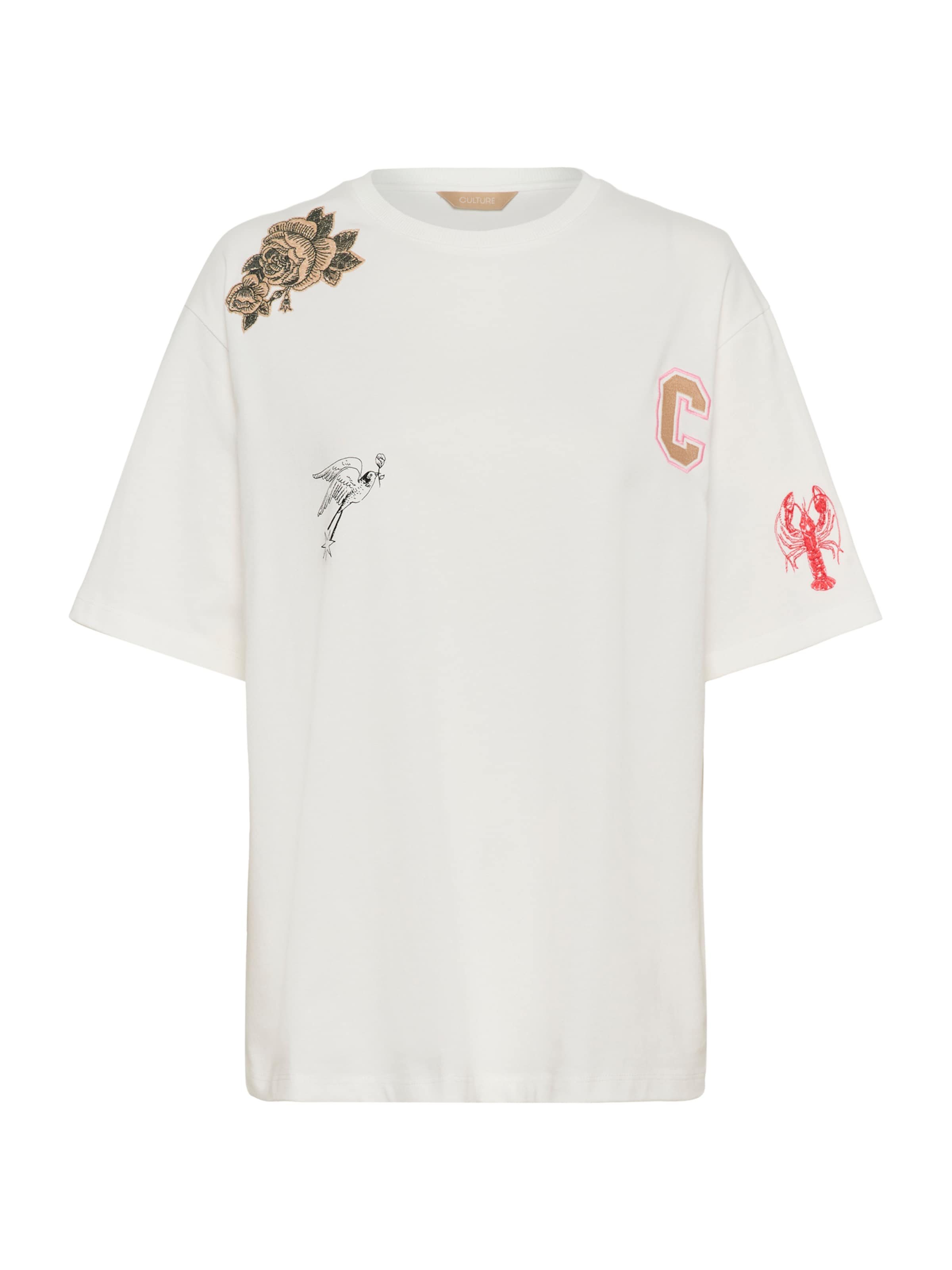 CULTURE T-Shirt 'CUbiara Alfie' in Beige: Vorderseite