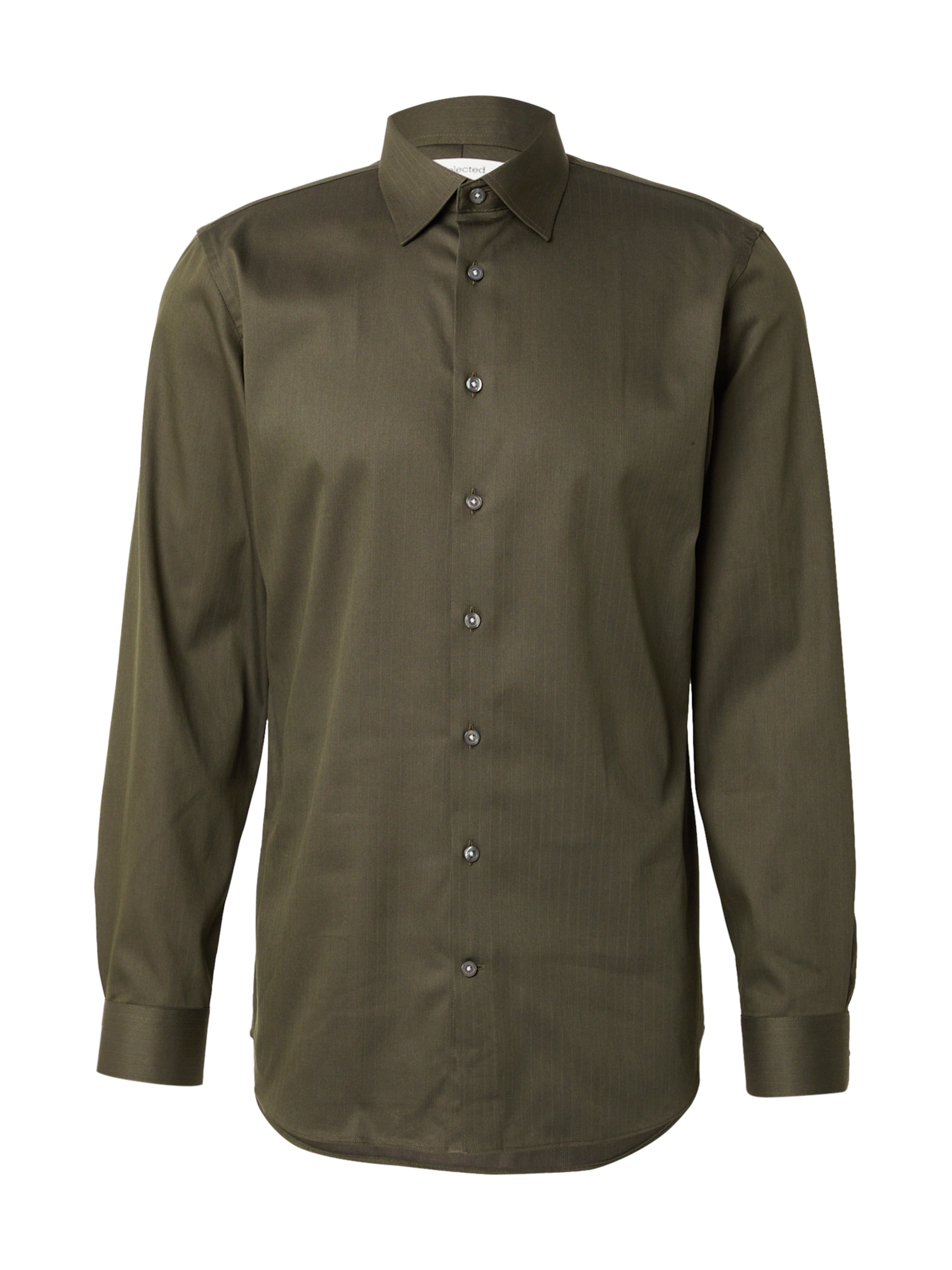 SELECTED Слим Рубашка в Зеленый: спереди