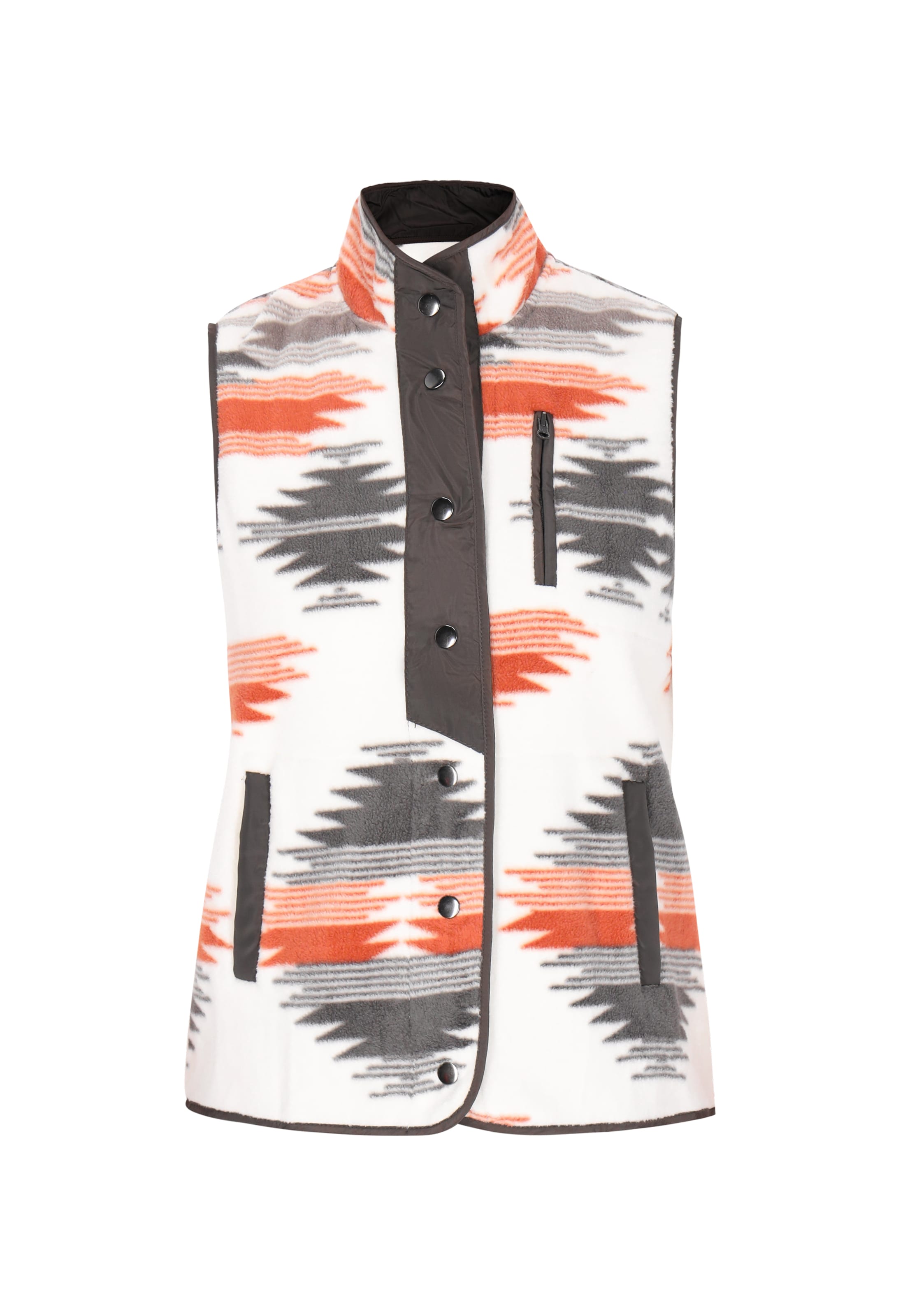 SANIKA Vest i grafit / mudderfarvet / hummer / hvid, Produktvisning