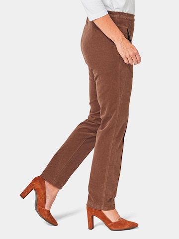 Coupe slim Pantalon 'MARTHA' Goldner en marron