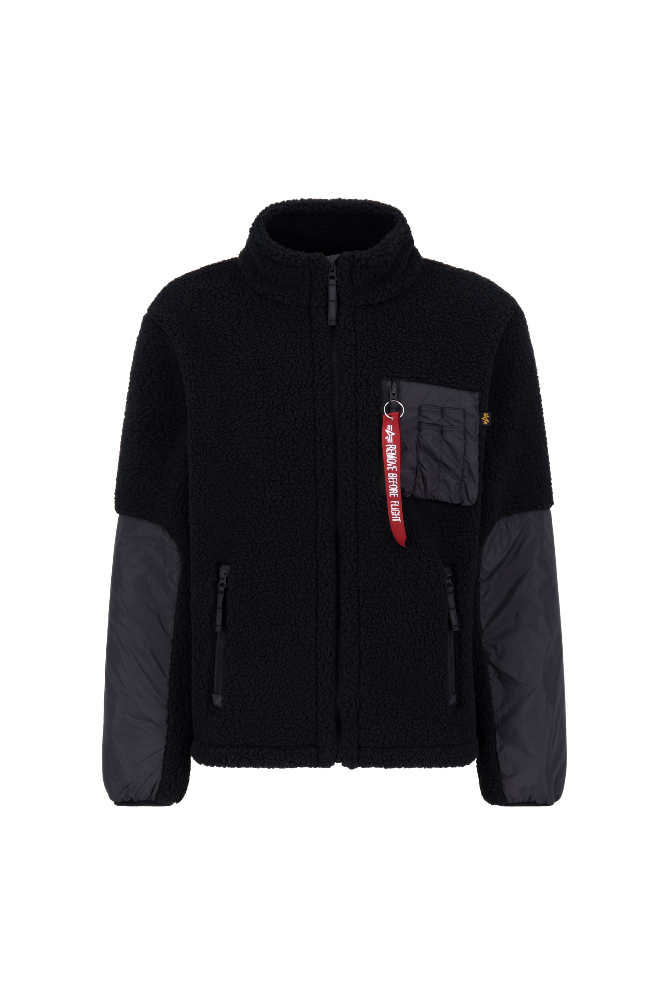 ALPHA INDUSTRIES Overgangsjakke 'Sherpa Zip' i sort: forside