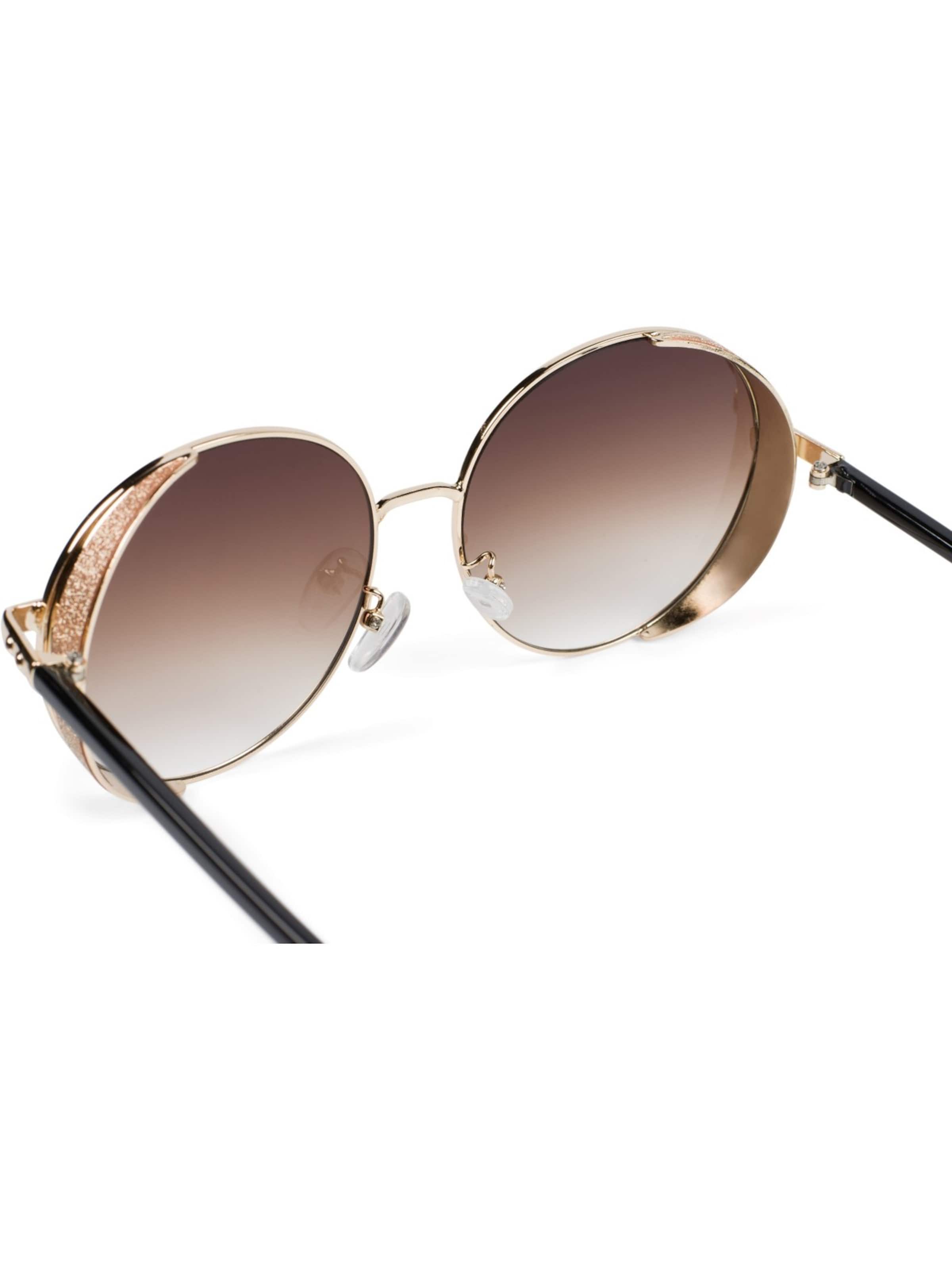 styleBREAKER Sonnenbrille 'Runde Sonnenbrille mit Glitzer Side Shield'‌‌‌‌‌‌ in Braun
