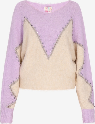 Pulover de la IZIA pe mov: față