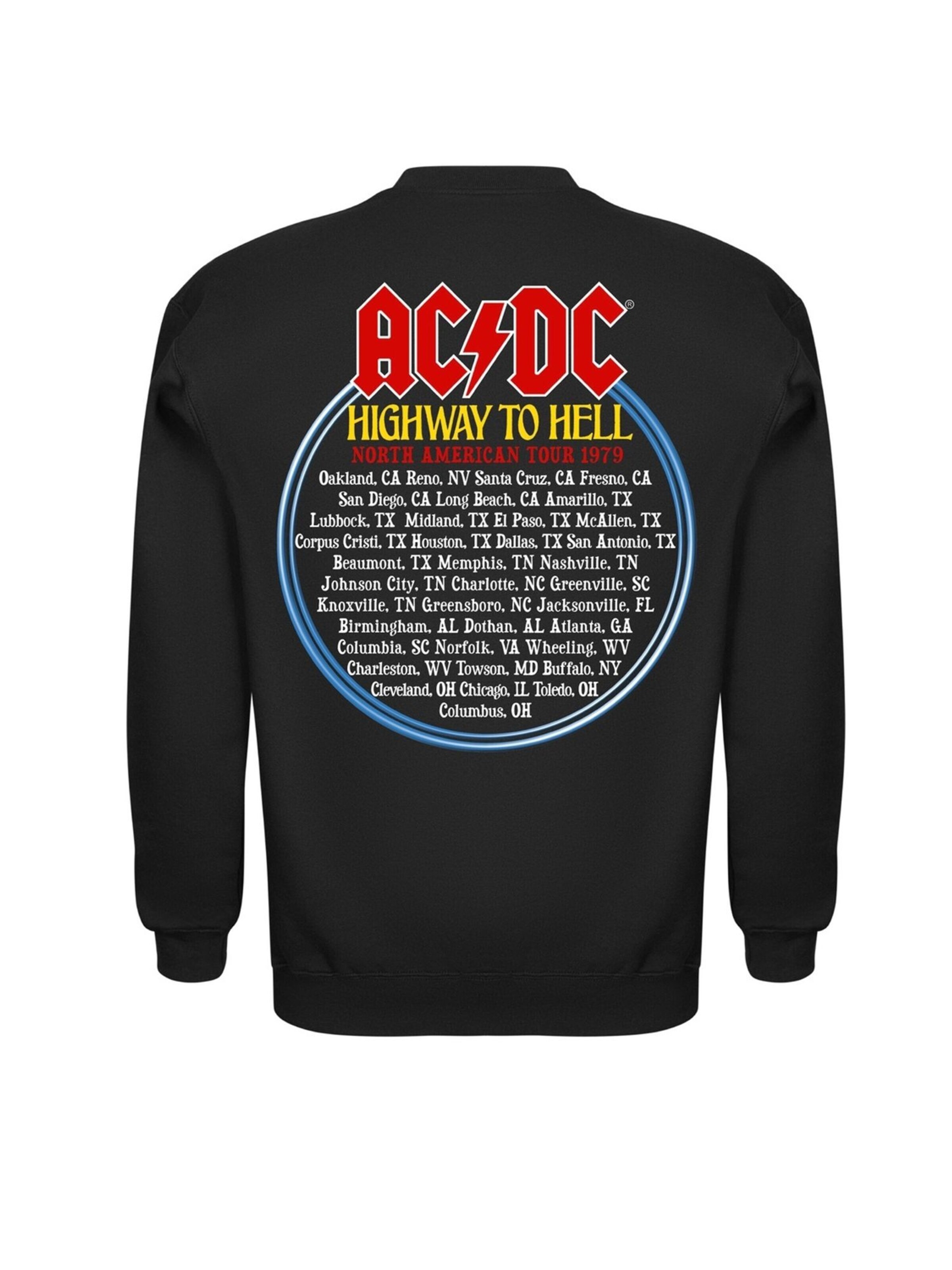 AC/DC Sweatshirt 'Ac/dc Highway to Hell North America Tour 1980  Sweatshirt Sweatshirt' i svart