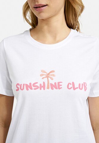 Smith&Soul T-Shirt Rundhals mit Stickerei in Weiß