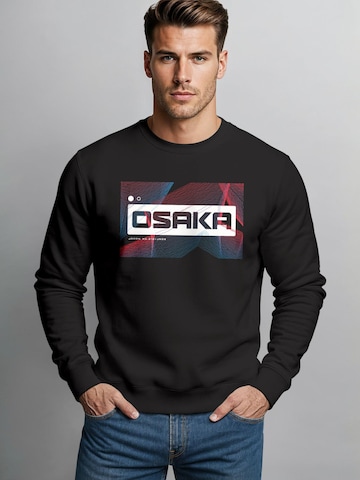 Neverless Sweatshirt 'Osaka Japan' in Black: front