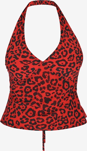 faina - Top 'Festive' em vermelho: frente