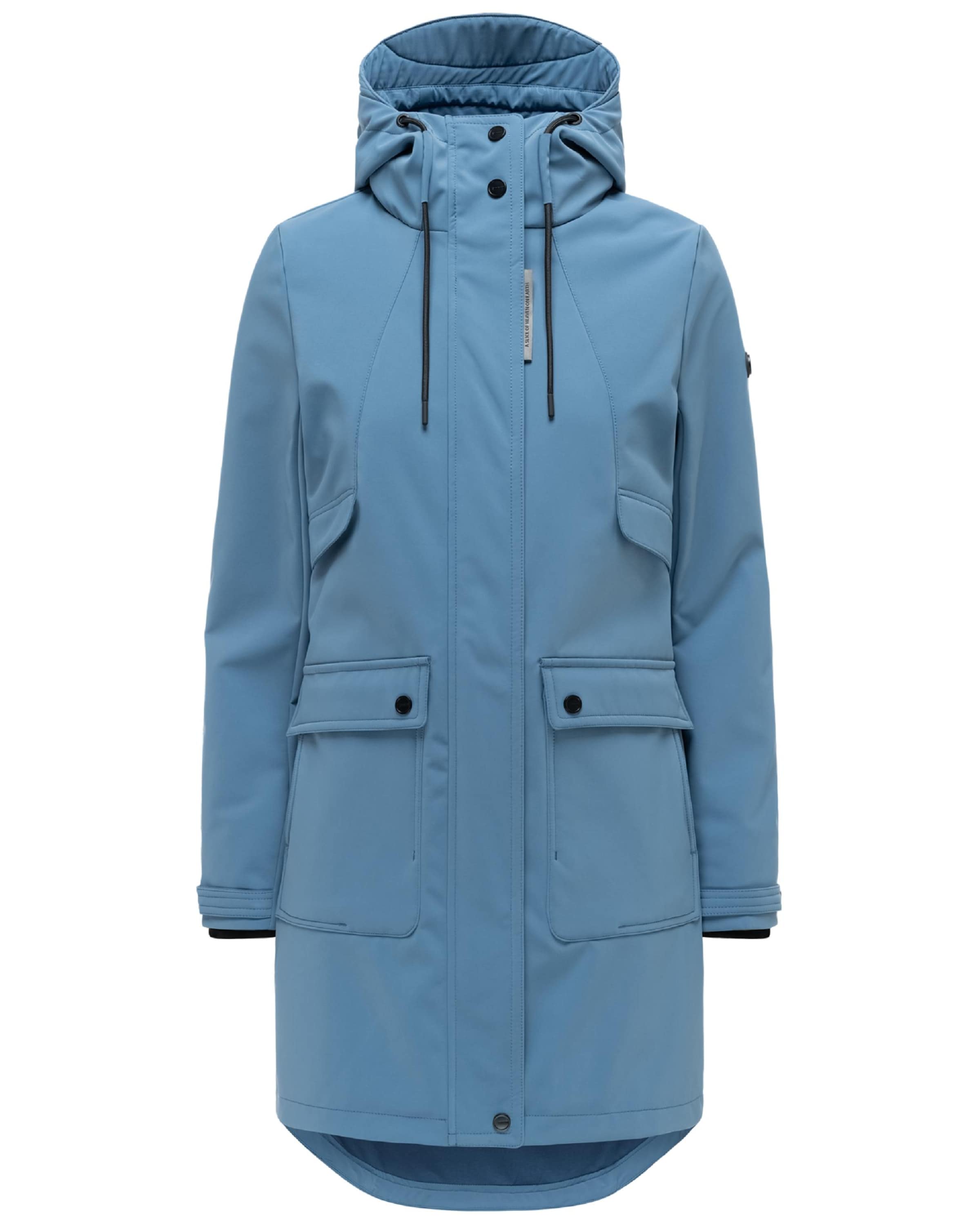 Manteau fonctionnel 'Morgennebel 14' NAVAHOO en bleu : devant